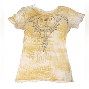 Sinful Women’s Love/Pride  Yellow Tee Size M